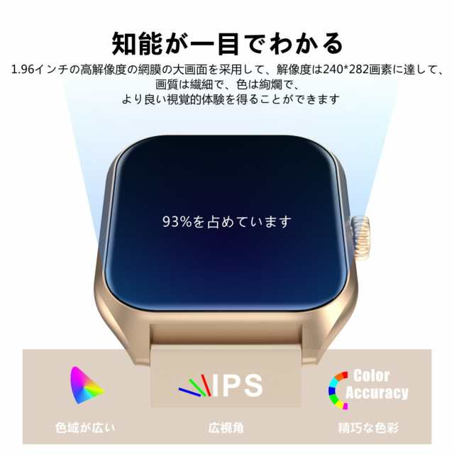 スマートウォッチ 血糖値 24時間体温測定 通話 通話機能付属 IPHONE Android 対応 着信通知 ipx68防水 心拍計血圧計  1.4インチ大画面 日